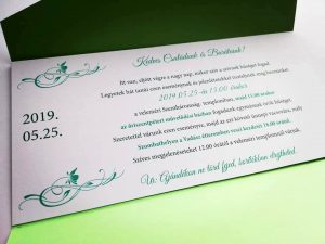 zöld esküvői meghívó