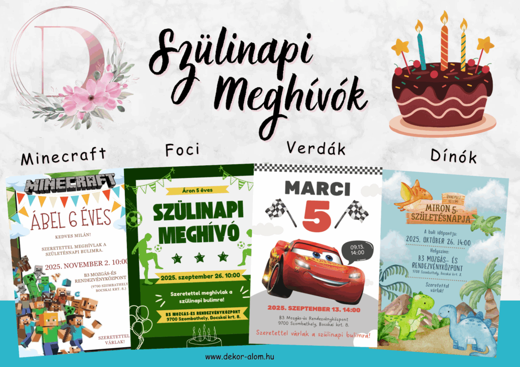 Gyerek szülinapi meghívók