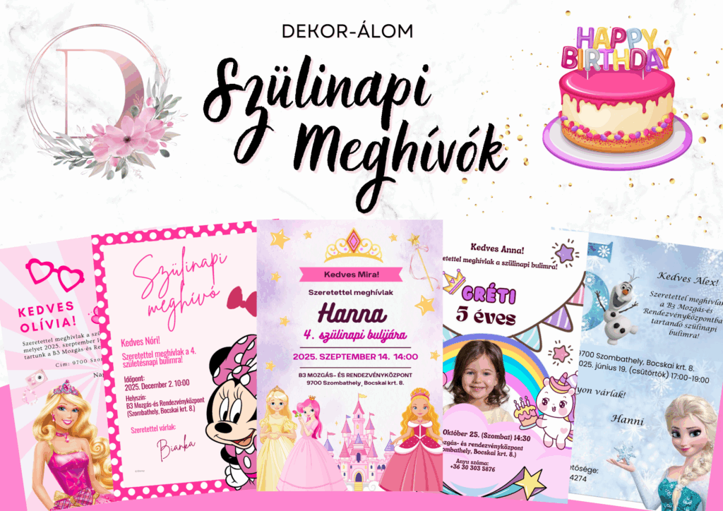 Gyerek szülinapi meghívók