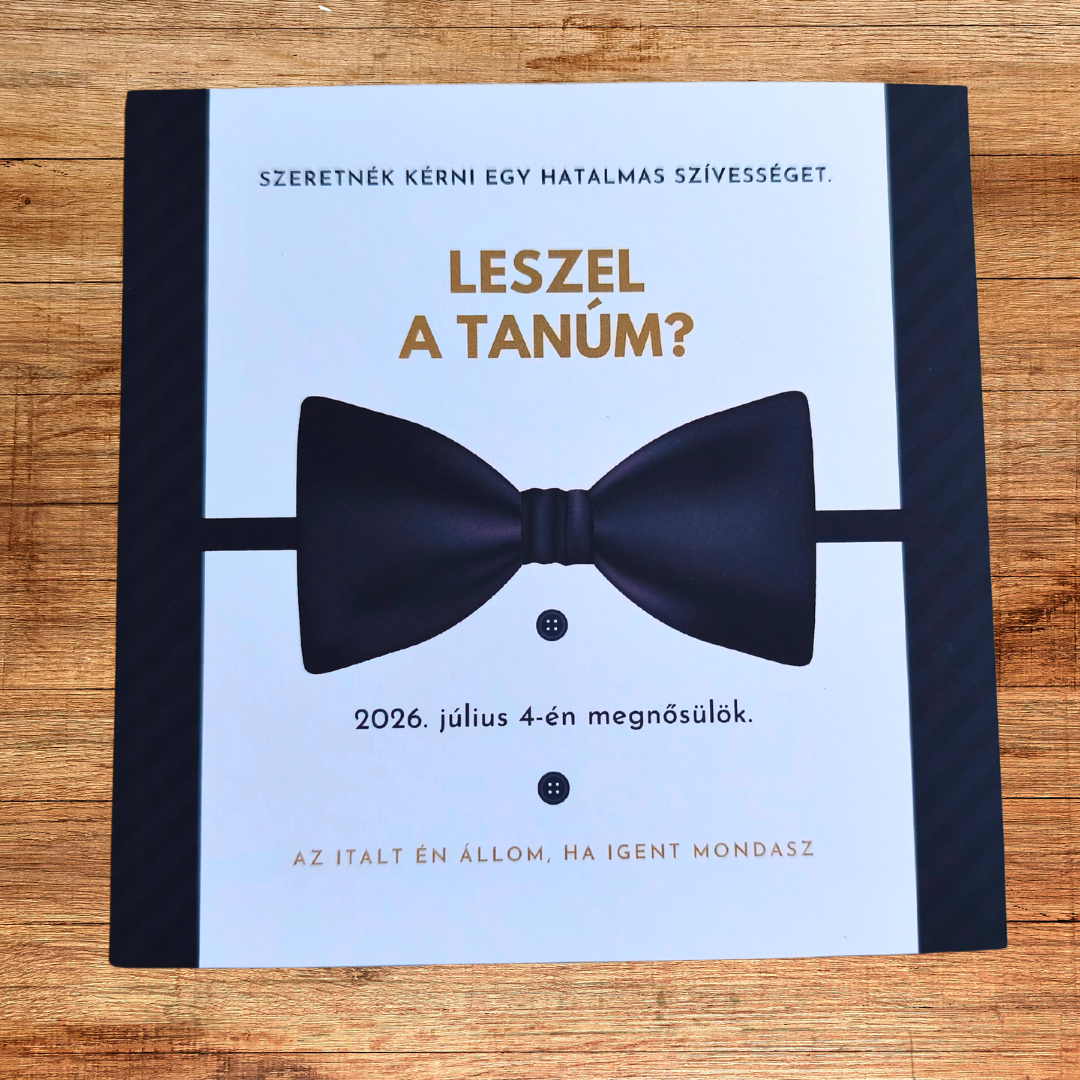 „Leszel a tanúm?” – Tanúfelkérő kártya férfiaknak