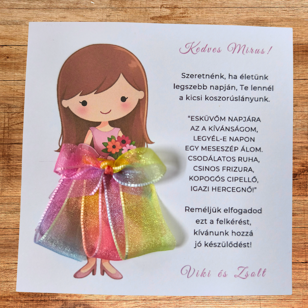 Koszorúslányfelkérő kislányoknak