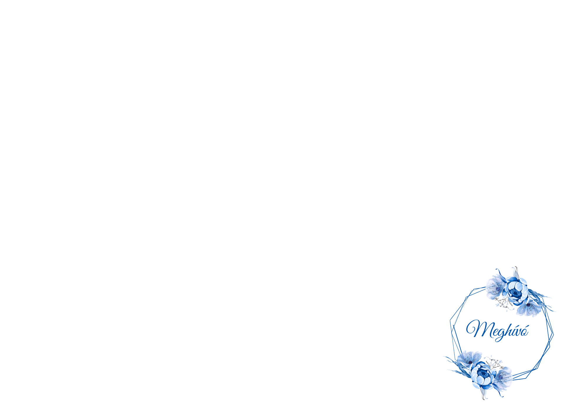Royal Blue – kinyitható esküvői meghívó Canva sablon